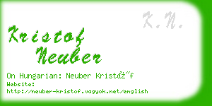 kristof neuber business card